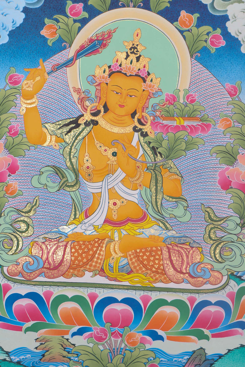 High quality Manjushri Thangka - Handpainted Thangka Art - Himalayas Shop