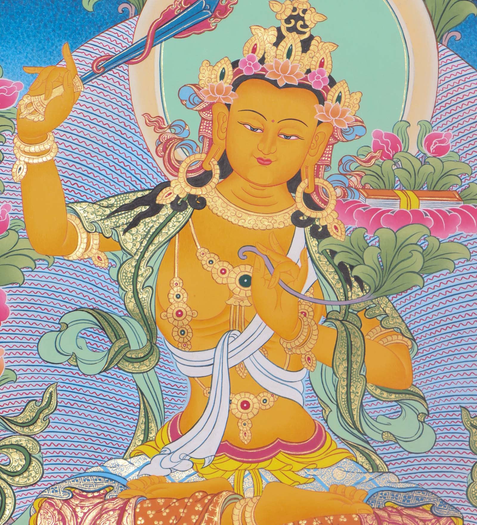 High quality Manjushri Thangka - Handpainted Thangka Art - Himalayas Shop