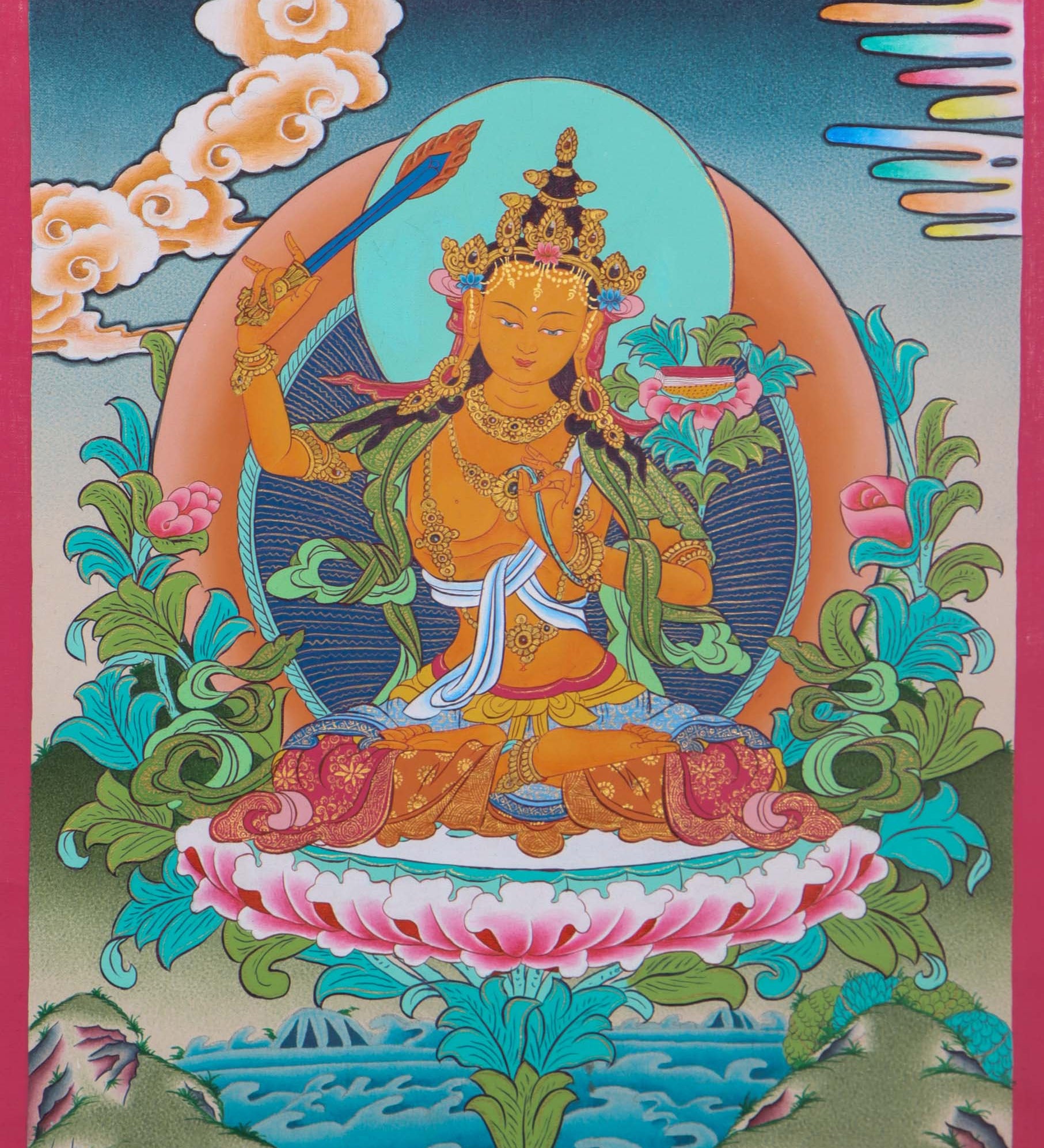 Manjushri holding Prajna Sword - Himalayaa Shop