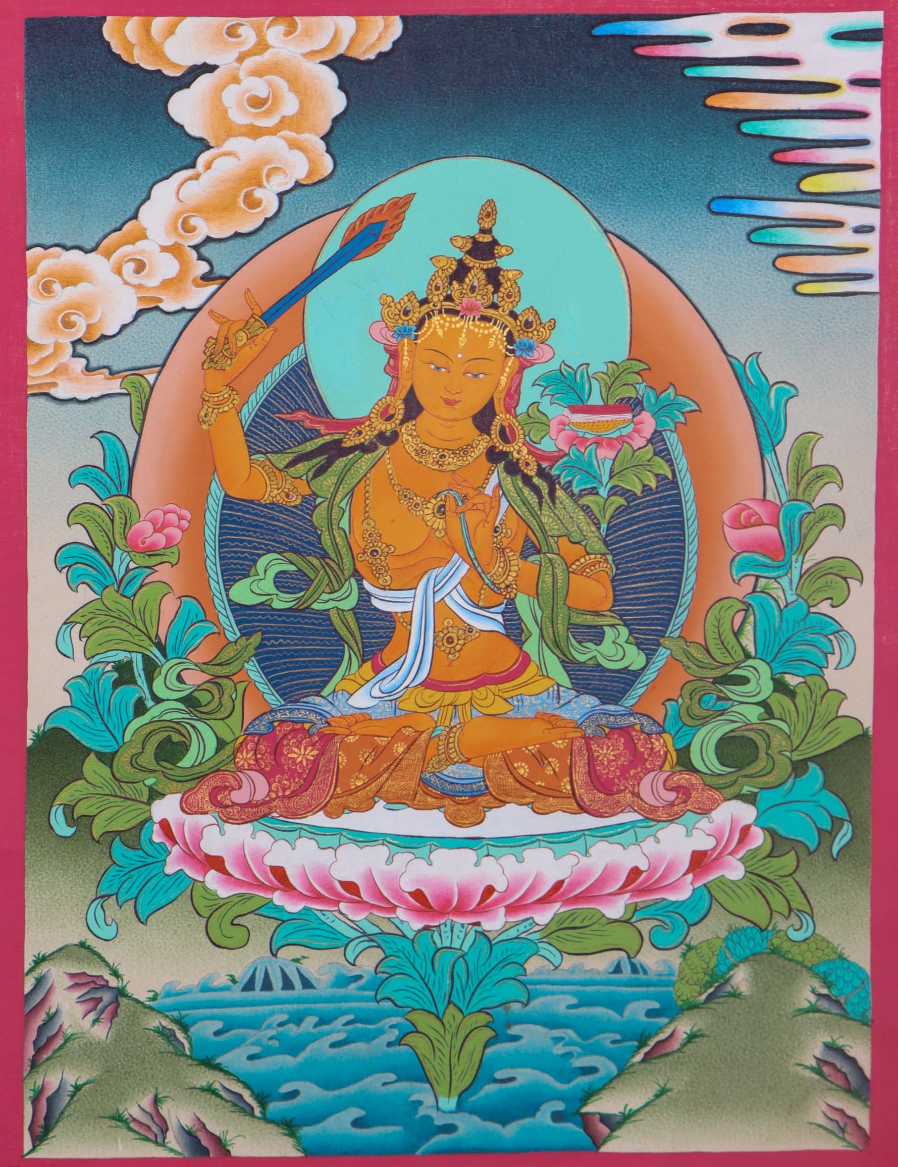 Manjushri holding Prajna Sword - Himalayaa Shop