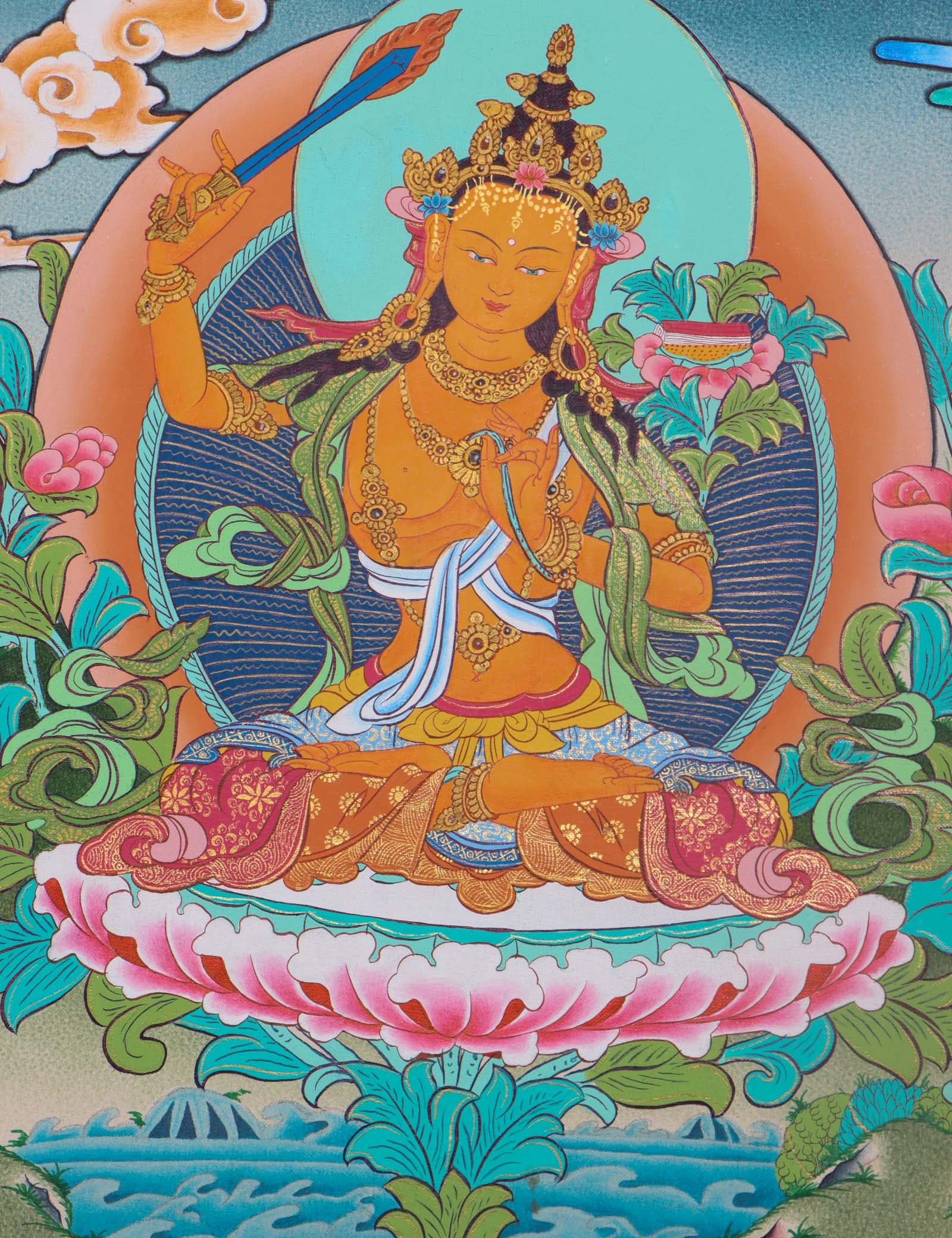 Manjushri holding Prajna Sword - Himalayaa Shop