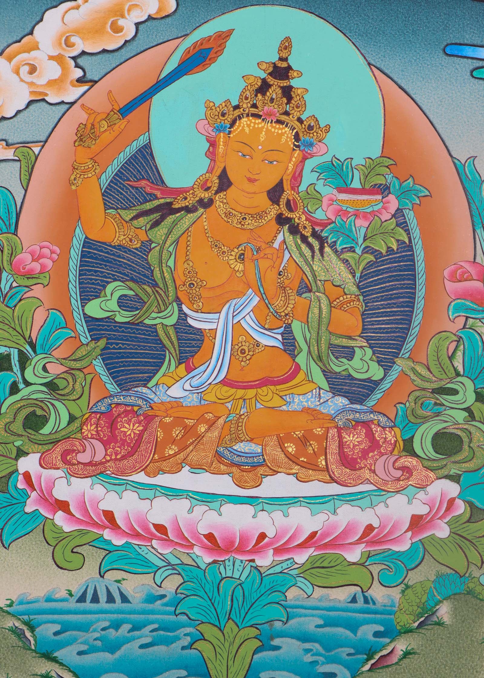 Manjushri holding Prajna Sword - Himalayaa Shop