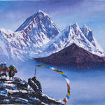 Oil painting of Mount Everest front view - Himalayas Shop