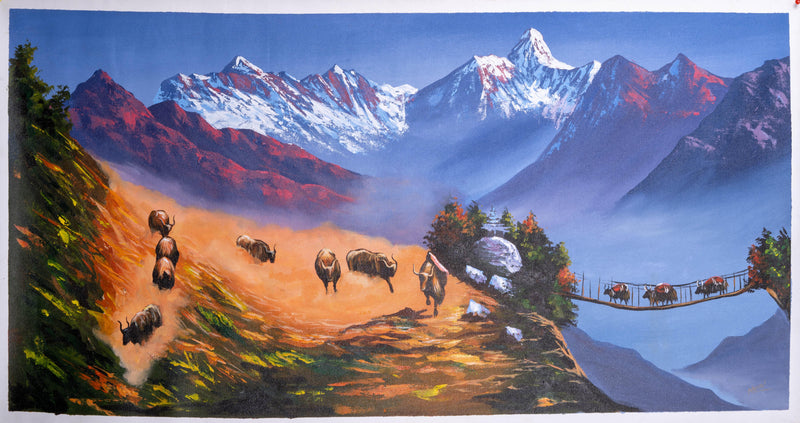 Oil painting of Mount Everest - Himalayas Shop
