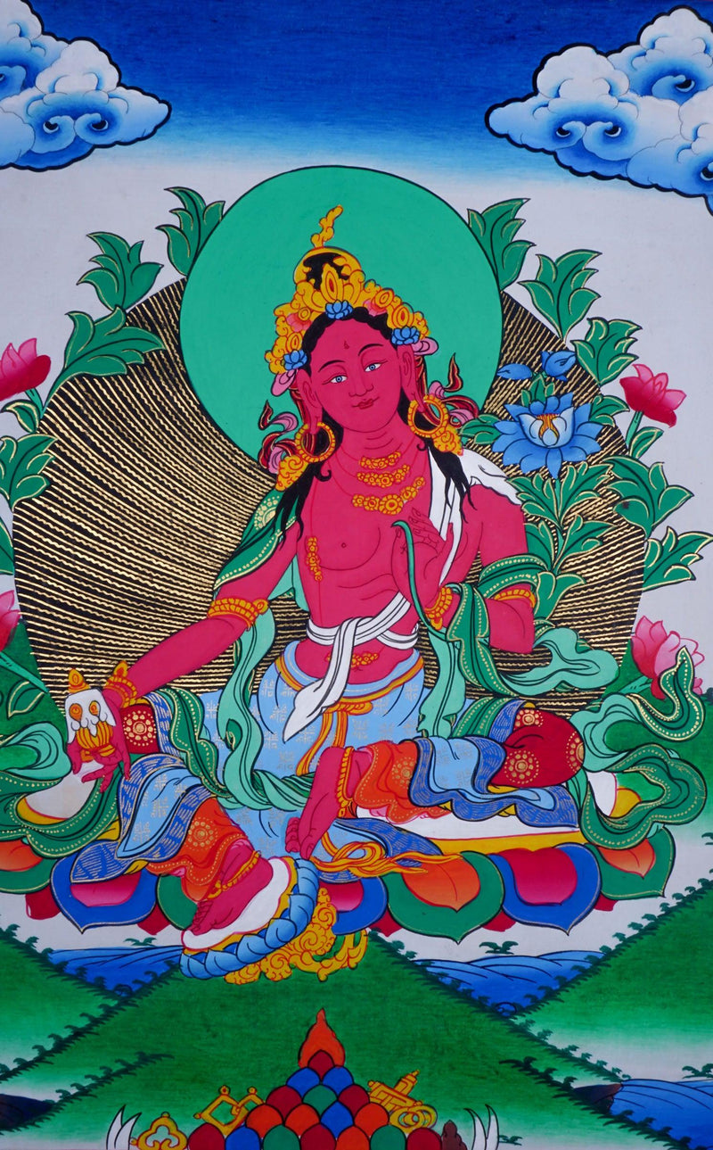 Red Tara ( Kurkulle ) Thangka Painting