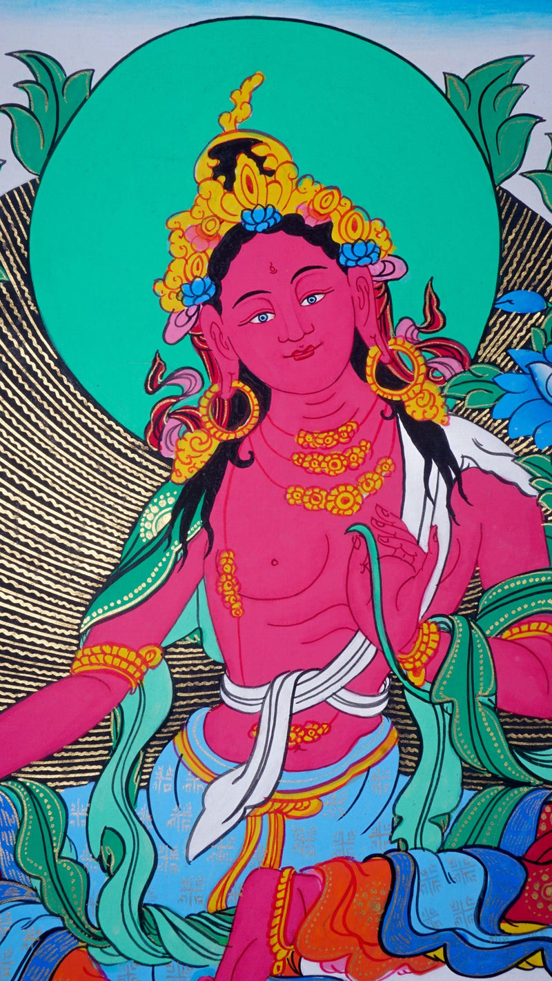 Red Tara ( Kurkulle ) Thangka Painting