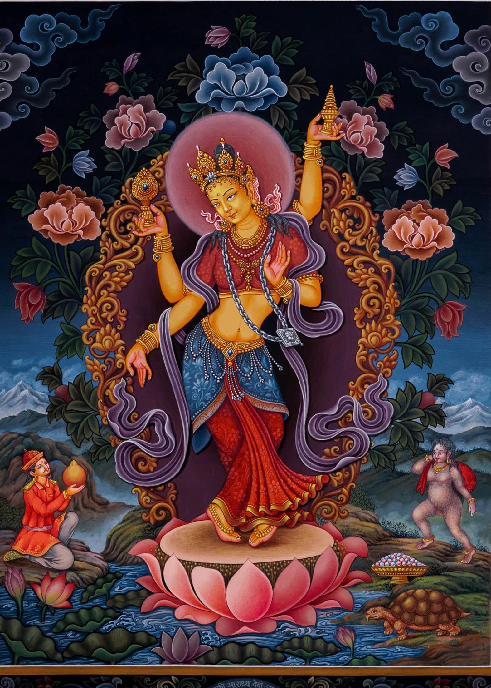 Laxmi Thangka Painting - Newari Style - Himalayas Shop