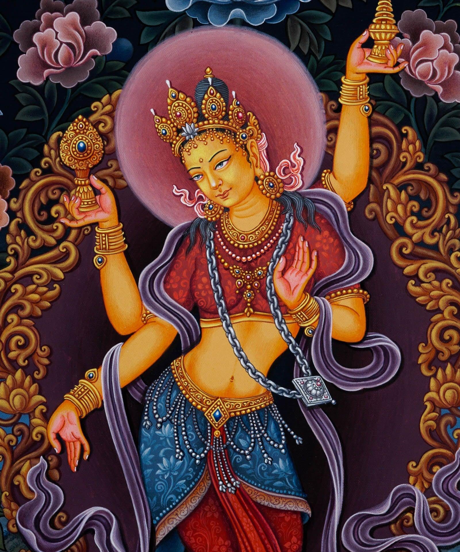 Laxmi Thangka Painting - Newari Style - Himalayas Shop