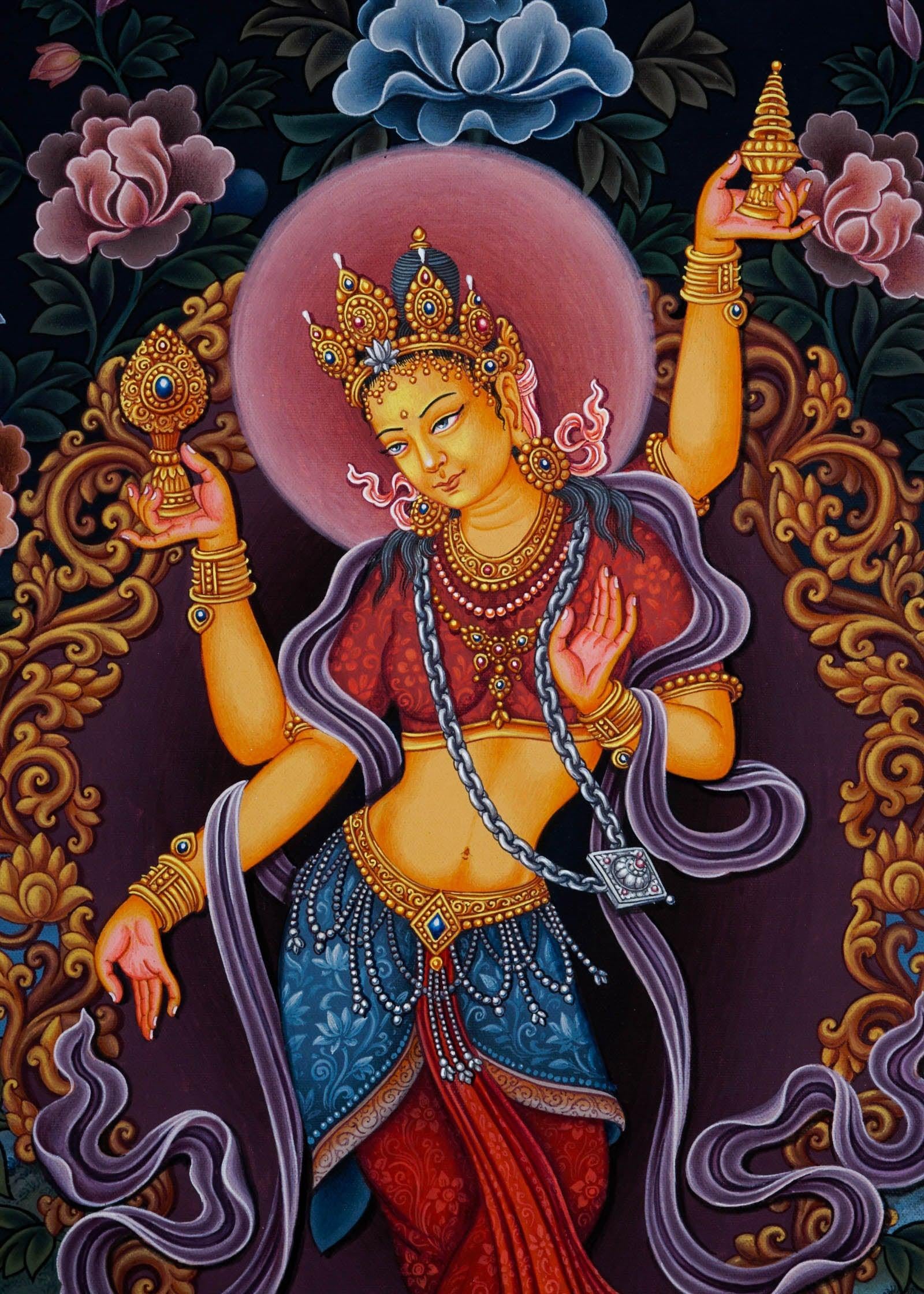 Laxmi Thangka Painting - Newari Style - Himalayas Shop