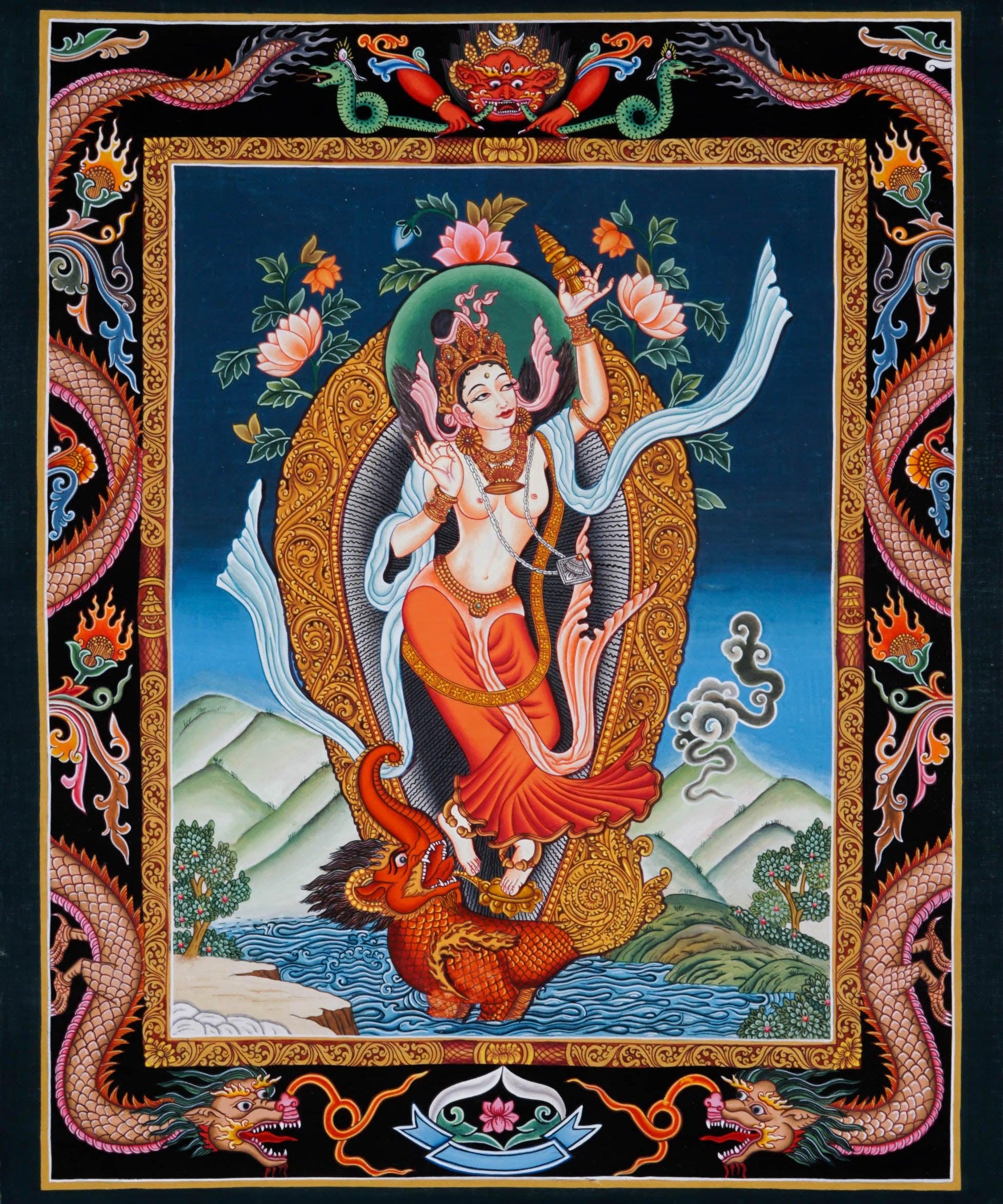 Laxmi Newari Thangka Painting - Best handpainted thangka painting - HimalayasShop