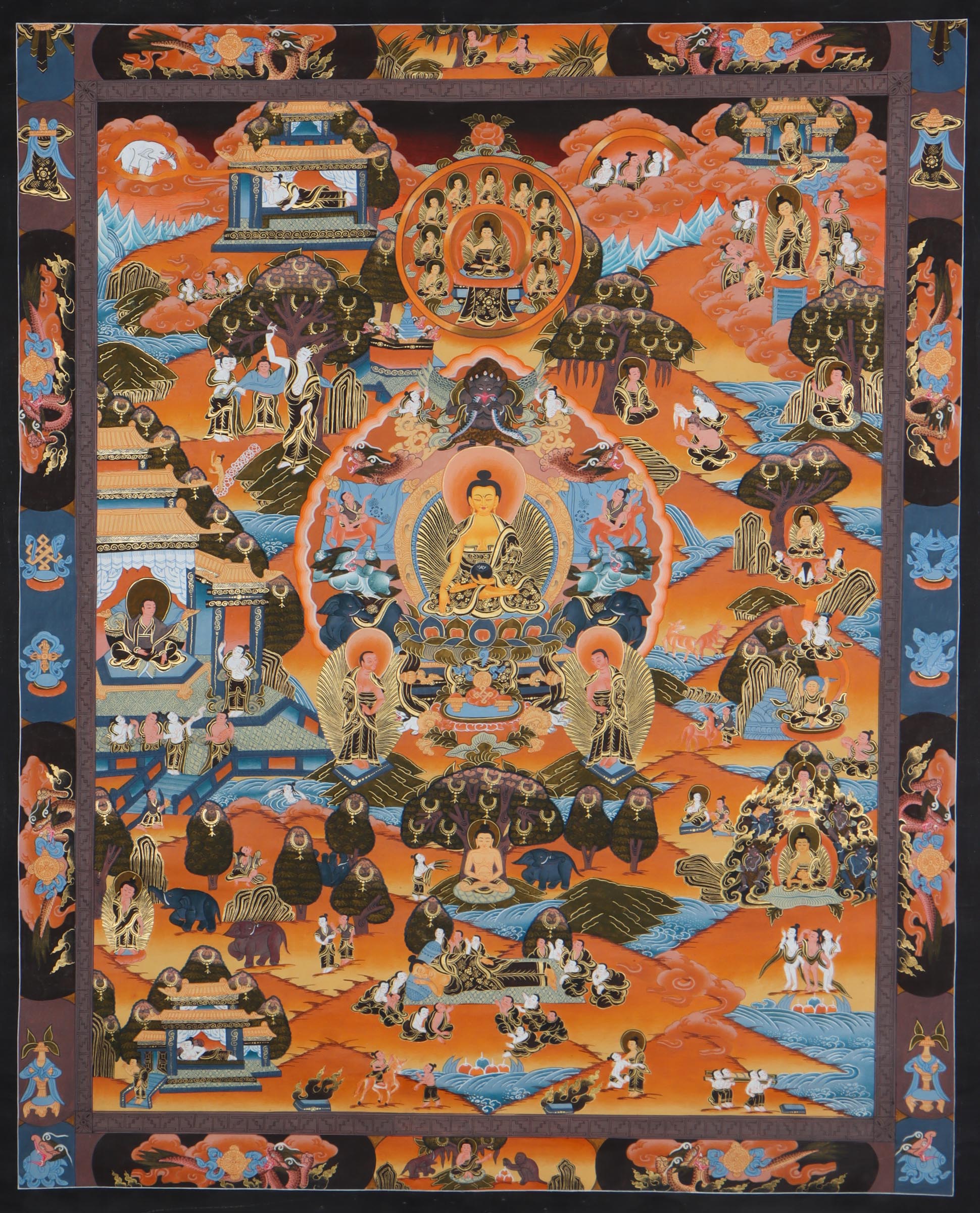 Life of Buddha Thangka Painting - Himalayas Shop