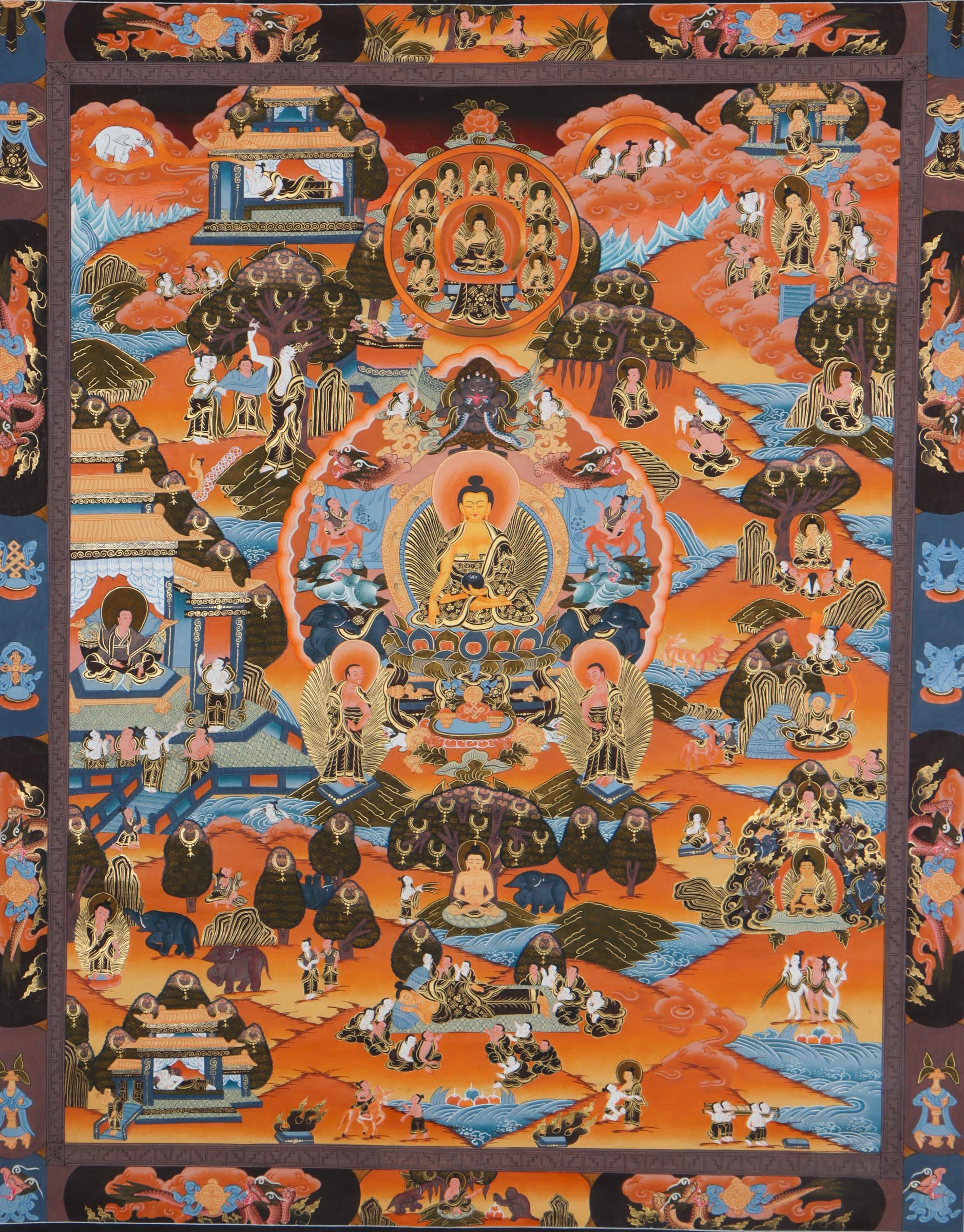 Life of Buddha Thangka Painting - Himalayas Shop