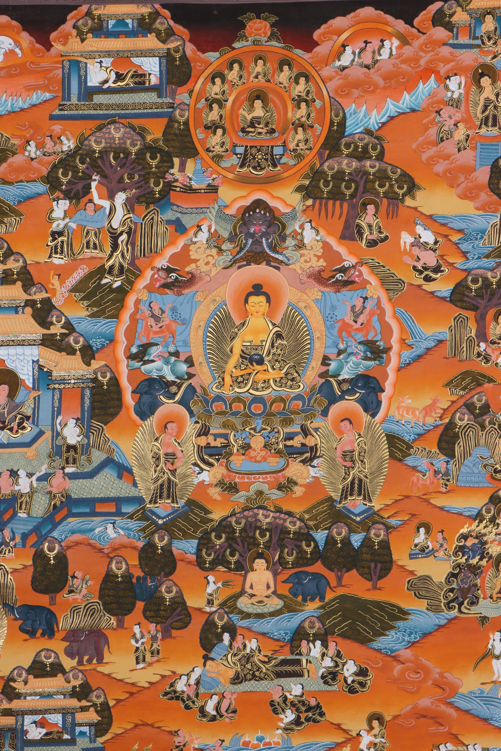Life of Buddha Thangka Painting - Himalayas Shop