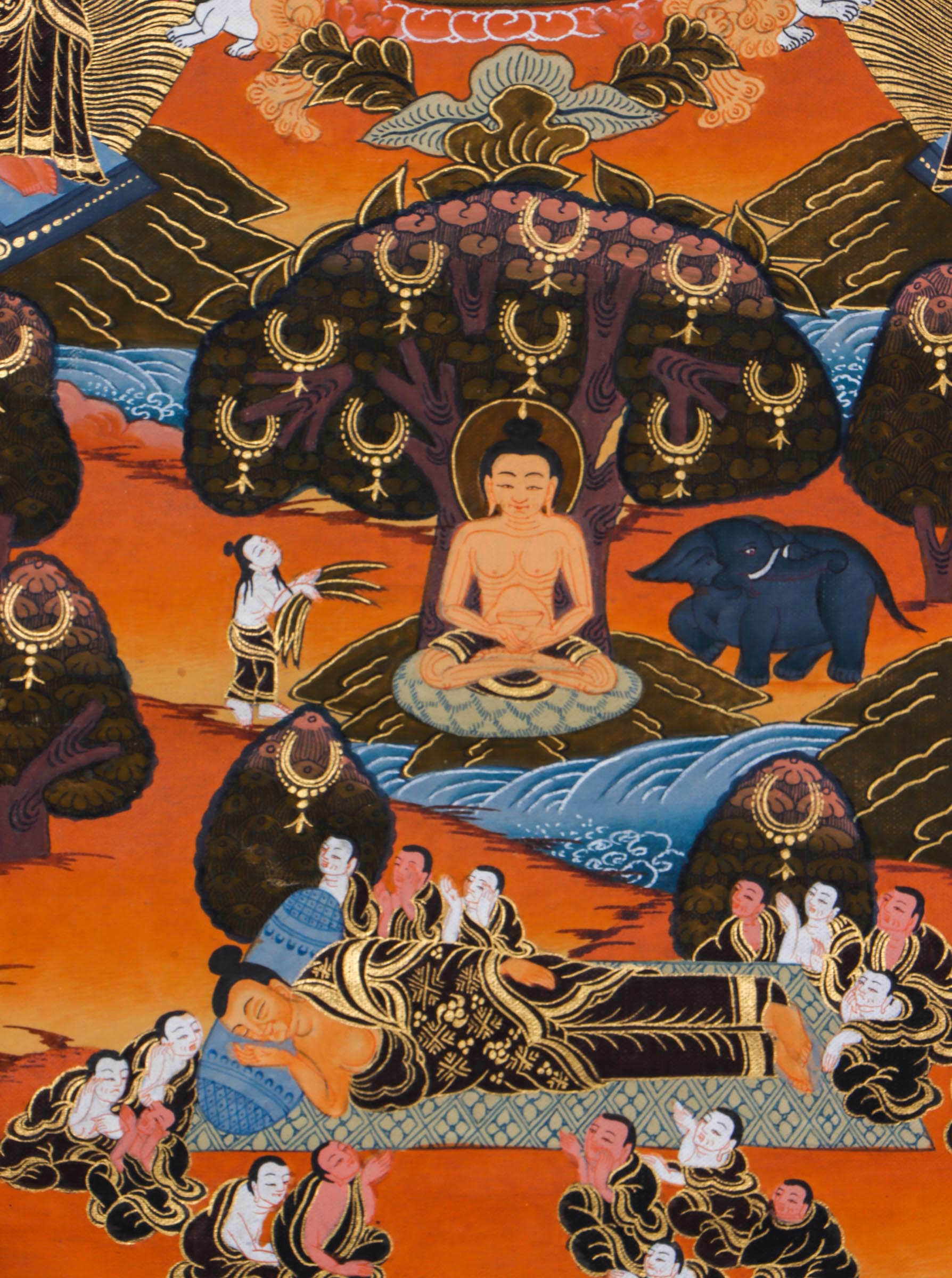 Life of Buddha Thangka Painting - Himalayas Shop