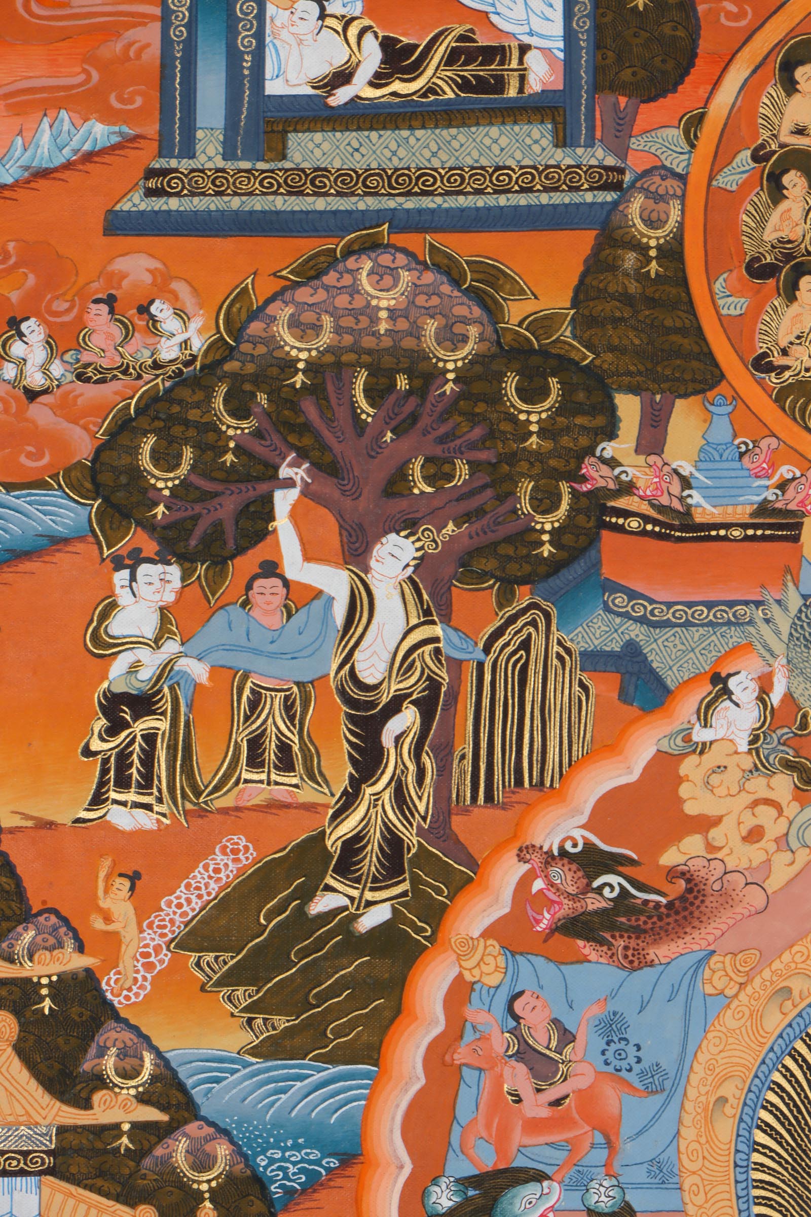 Life of Buddha Thangka Painting - Himalayas Shop