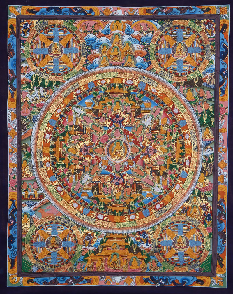 Buddha Mandala Thangka - Handpainted Thangka Art - Himalayas Shop 