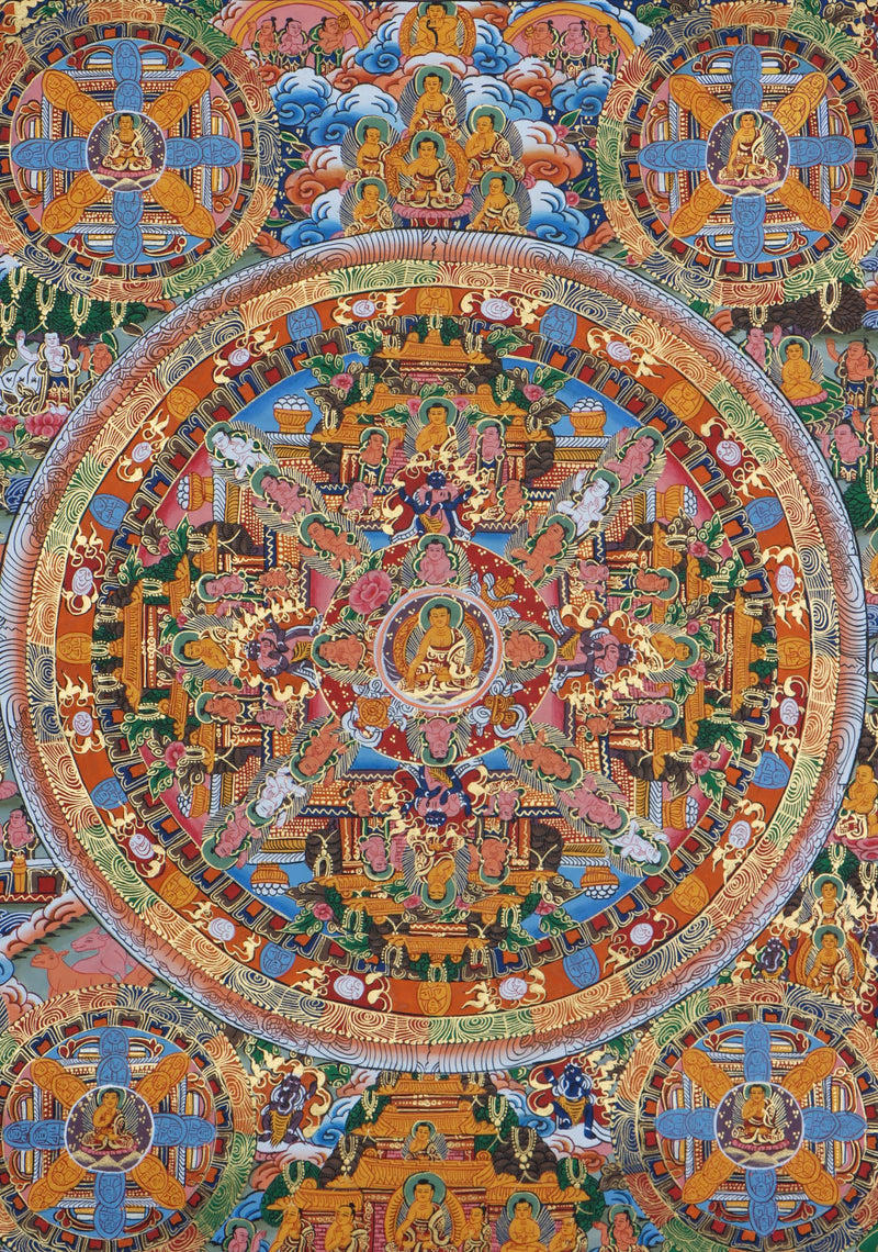 Buddha Mandala Thangka - Handpainted Thangka Art - Himalayas Shop 