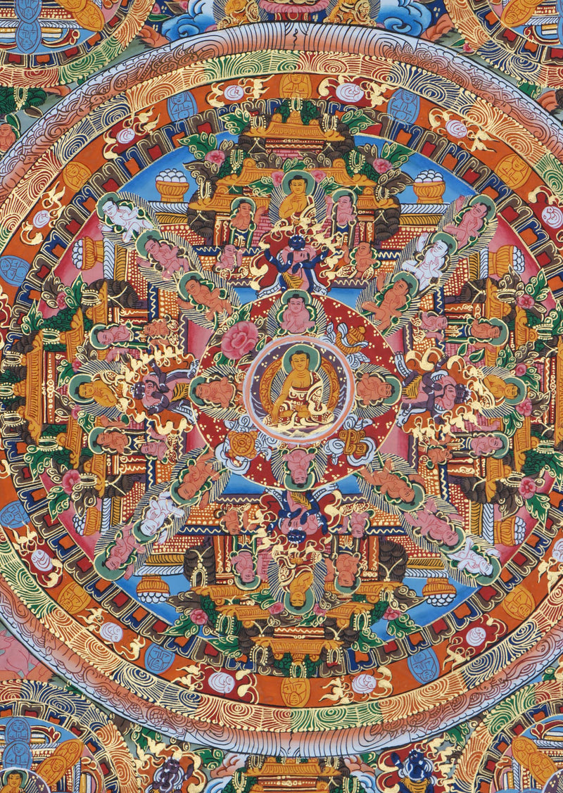 Buddha Mandala Thangka - Handpainted Thangka Art - Himalayas Shop 