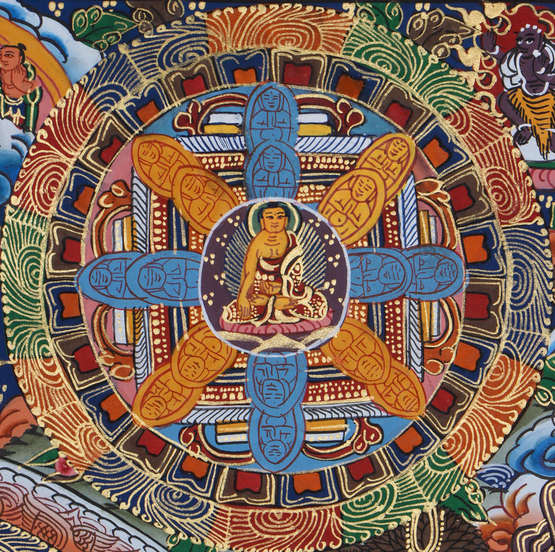 Buddha Mandala Thangka - Handpainted Thangka Art - Himalayas Shop 