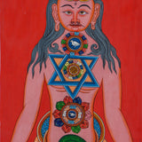 7 Chakra Art Thangka painting - Handpainted Tibetan Thangka Art - Himalayas Shop