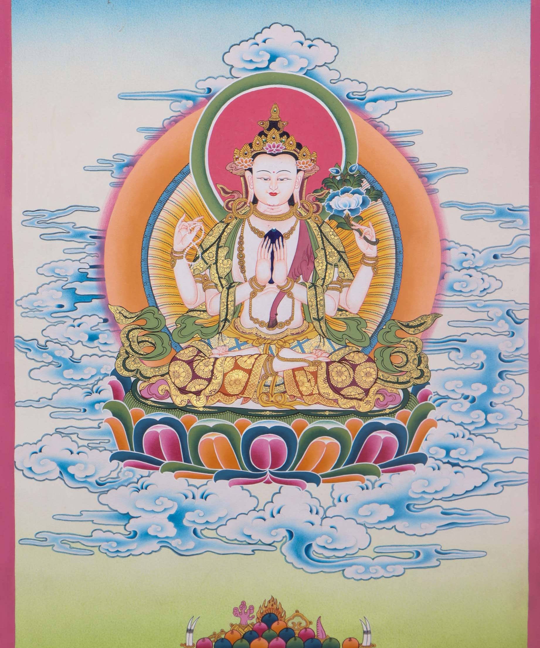 Chenrezig Thangka Painting
