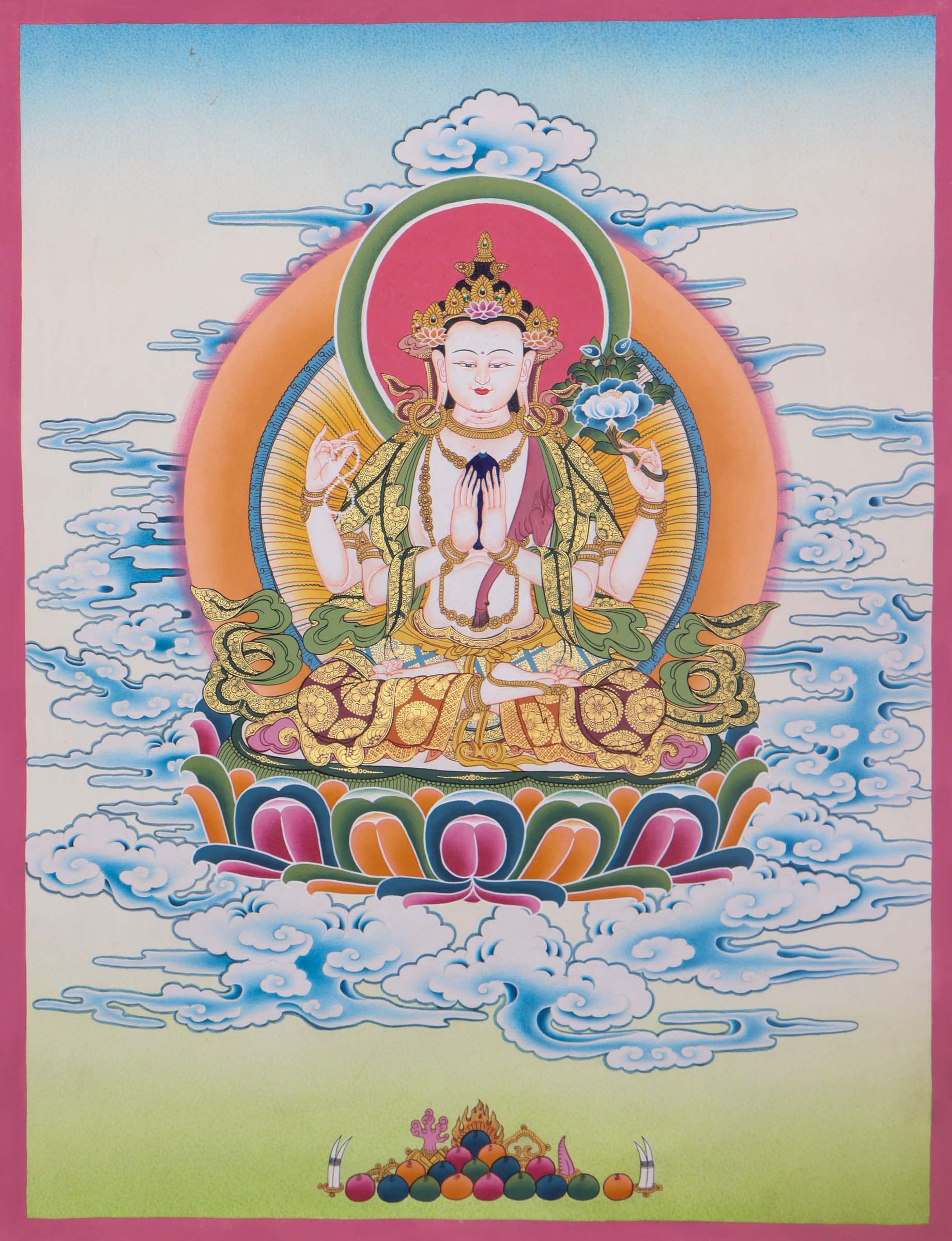 Chenrezig Thangka Painting