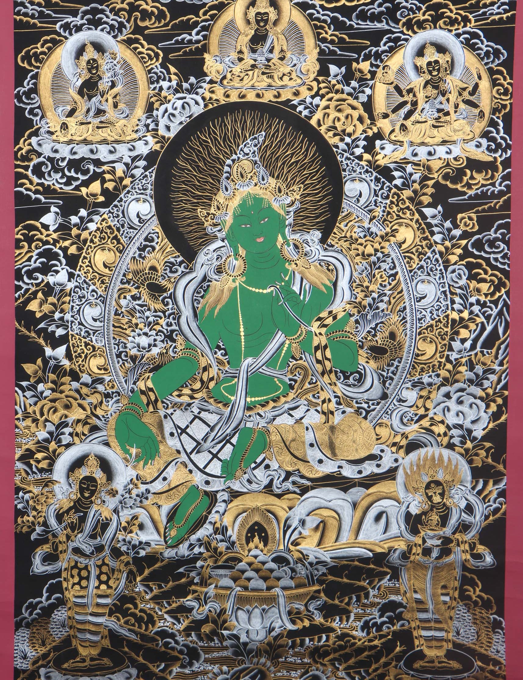 Green Tara Thangka - Himalayas Shop