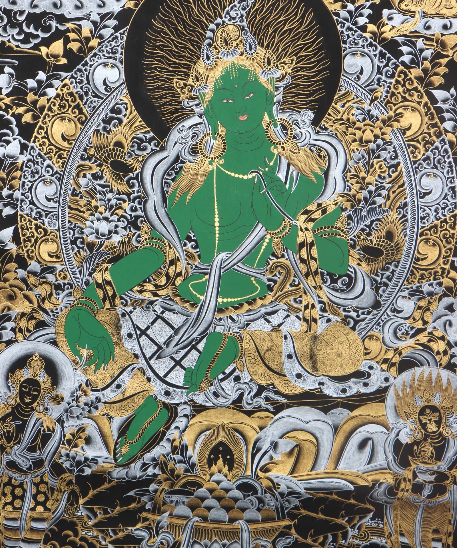 Green Tara Thangka - Himalayas Shop