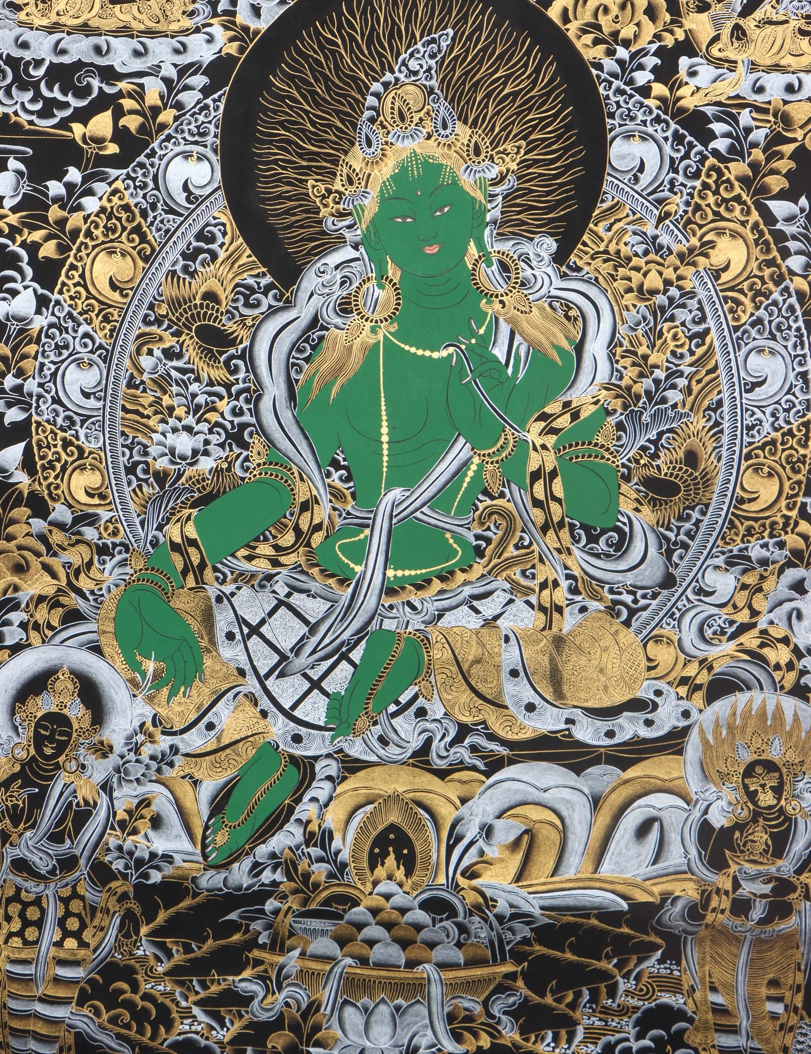 Green Tara Thangka - Himalayas Shop
