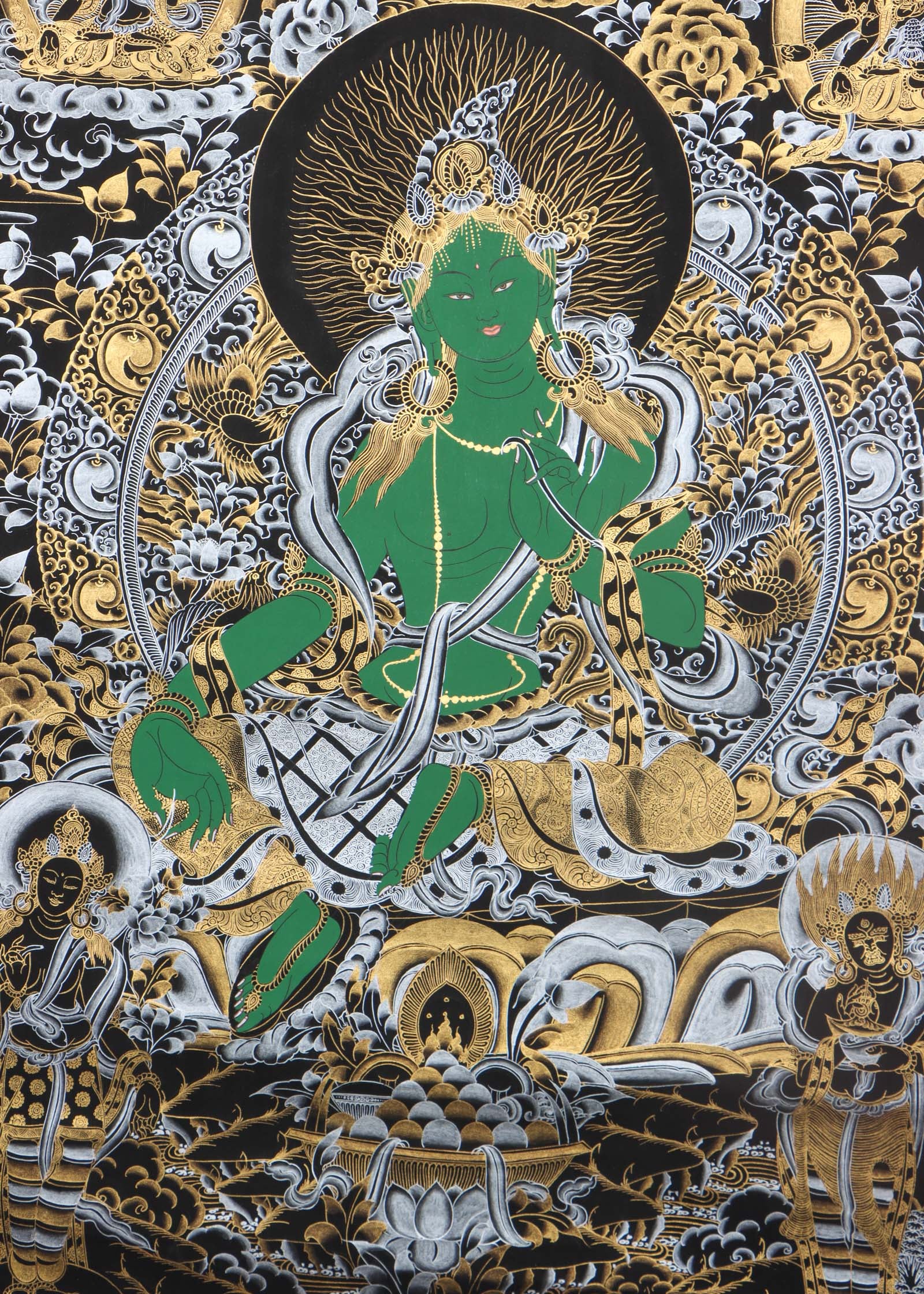 Green Tara Thangka - Himalayas Shop
