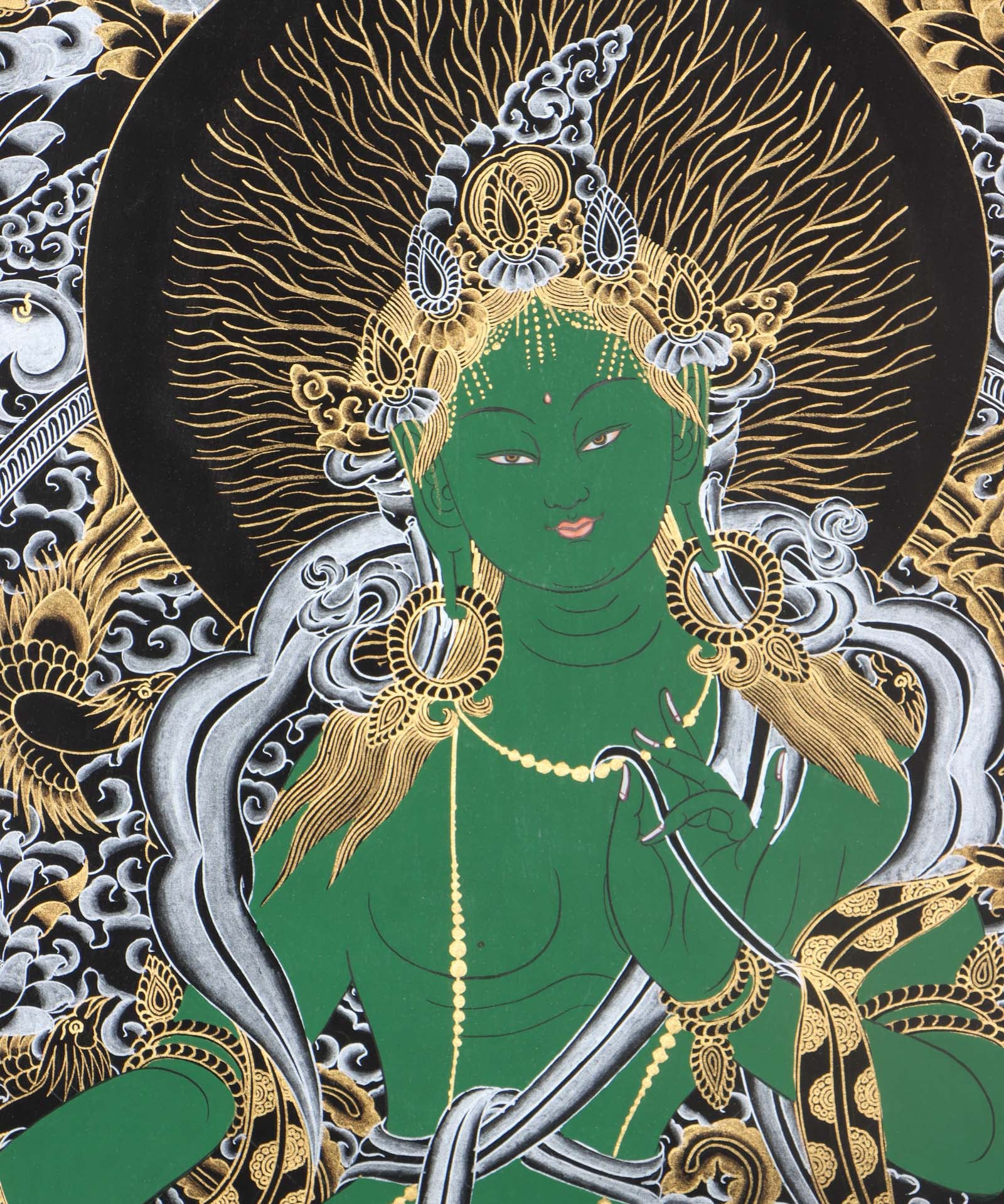 Green Tara Thangka - Himalayas Shop
