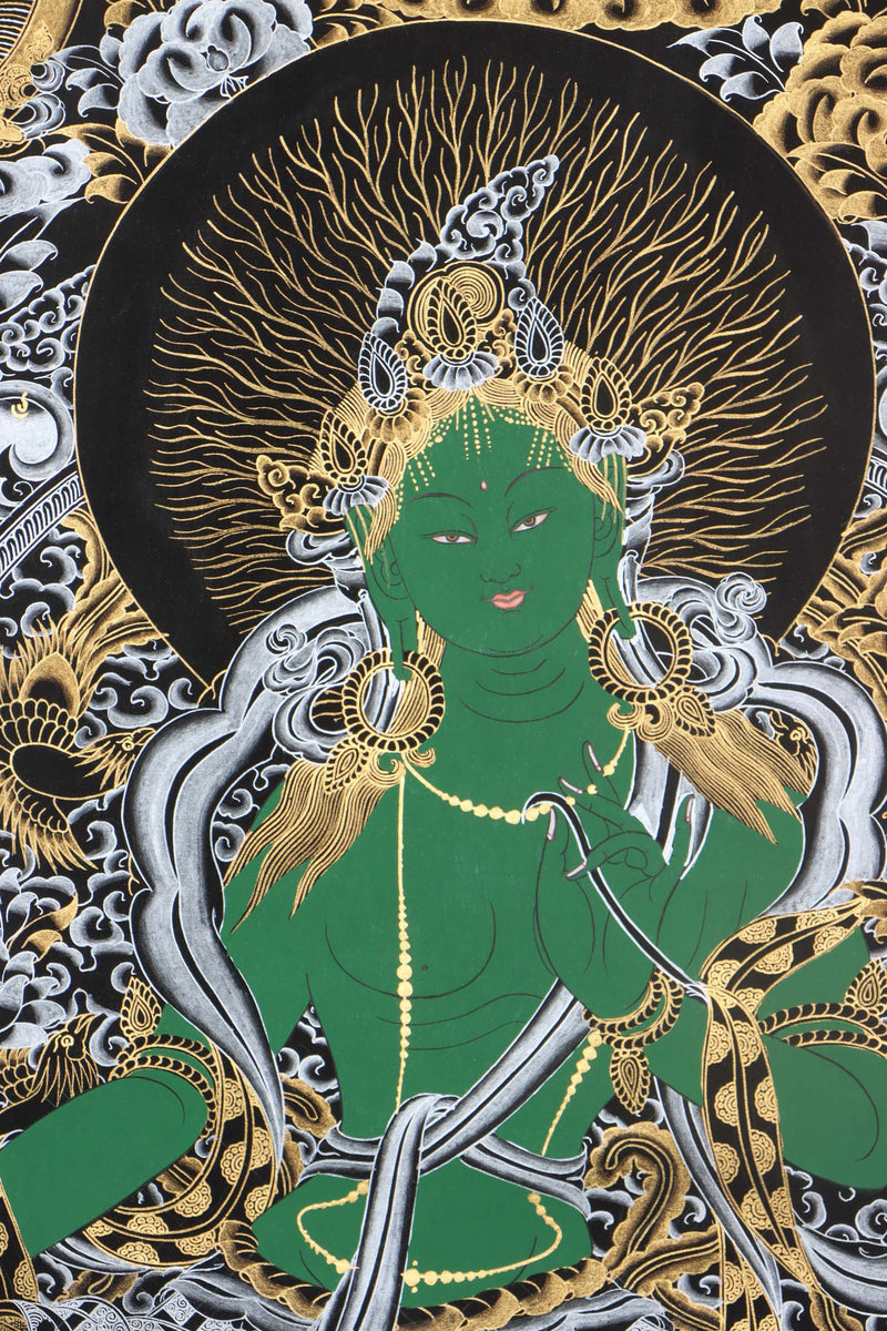 Green Tara Thangka - Himalayas Shop