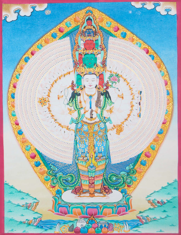 1000 arm Avalokiteshvara Thangka - Himalayas Shop