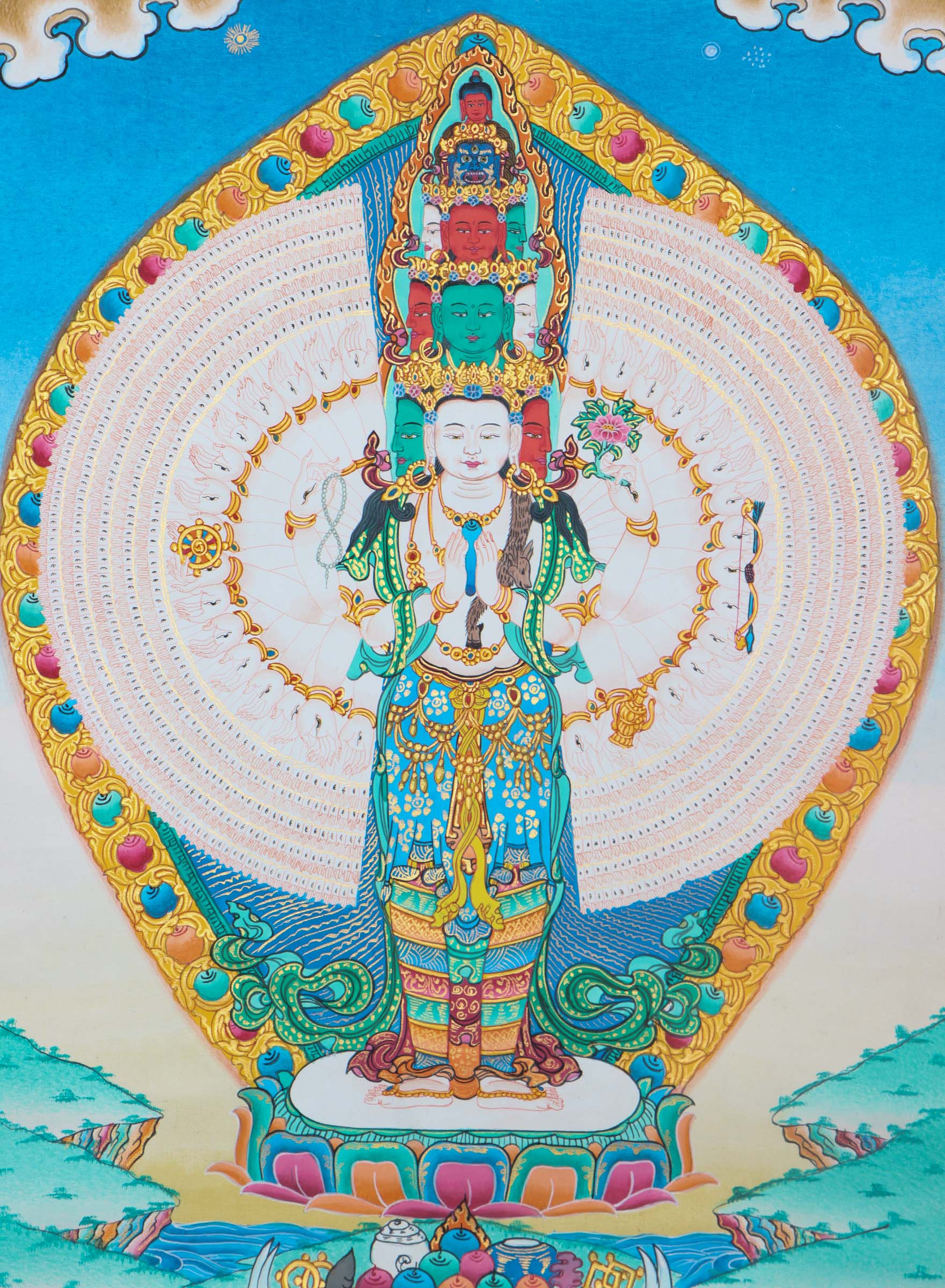 1000 arm Avalokiteshvara Thangka - Himalayas Shop