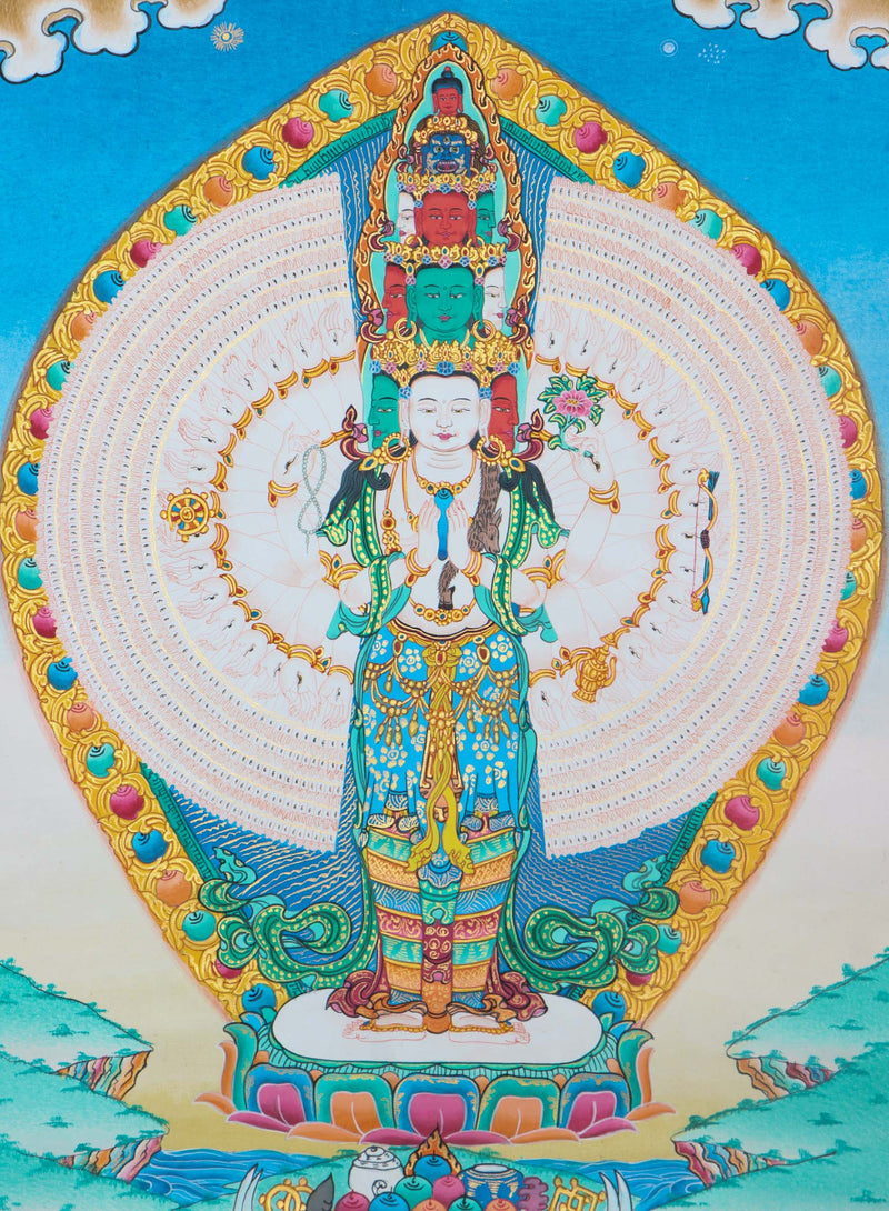 1000 arm Avalokiteshvara Thangka - Himalayas Shop