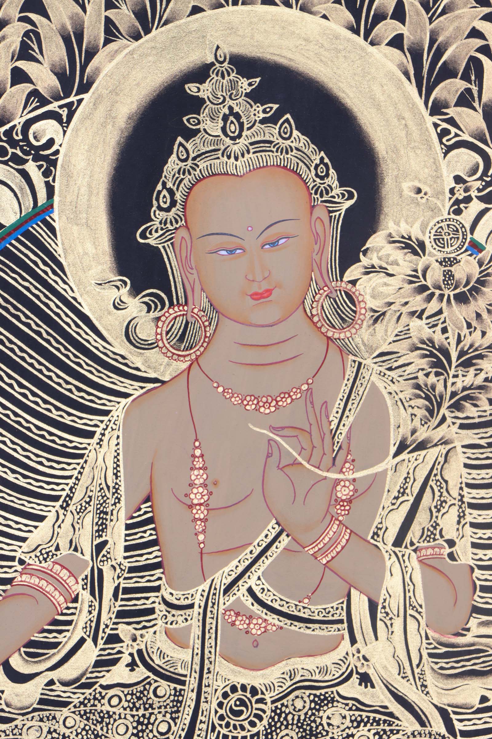 Maitreya Buddha Thangka Art- Himalayas Shop