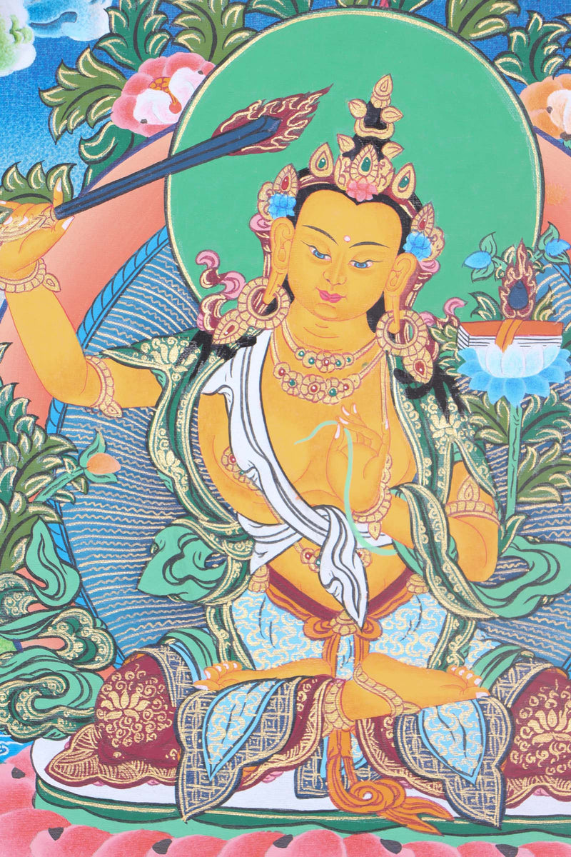 Yellow Manjushri Thangka - Himalayas Shop