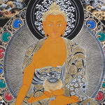 Shakyamuni  Buddha Thangka Painting - Painted only using natural stone color - Himalayas Shop Buddha Thangka Painting - Painted only using natural stone color - Himalayas Shop