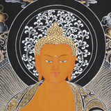 Shakyamuni  Buddha Thangka Painting - Painted only using natural stone color - Himalayas ShopBuddha Thangka Painting - Painted only using natural stone color - Himalayas Shop