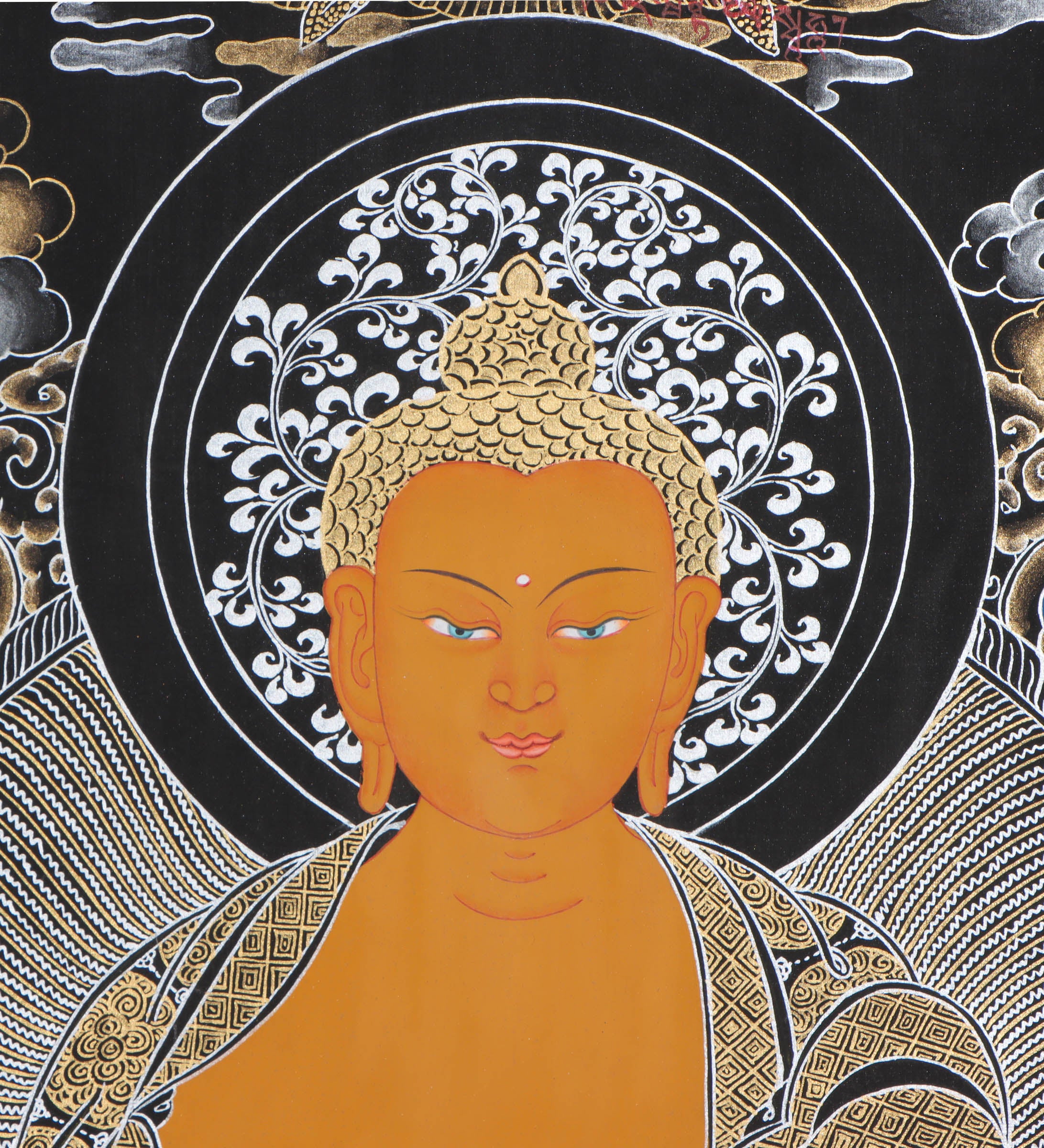 Shakyamuni  Buddha Thangka Painting - Painted only using natural stone color - Himalayas ShopBuddha Thangka Painting - Painted only using natural stone color - Himalayas Shop