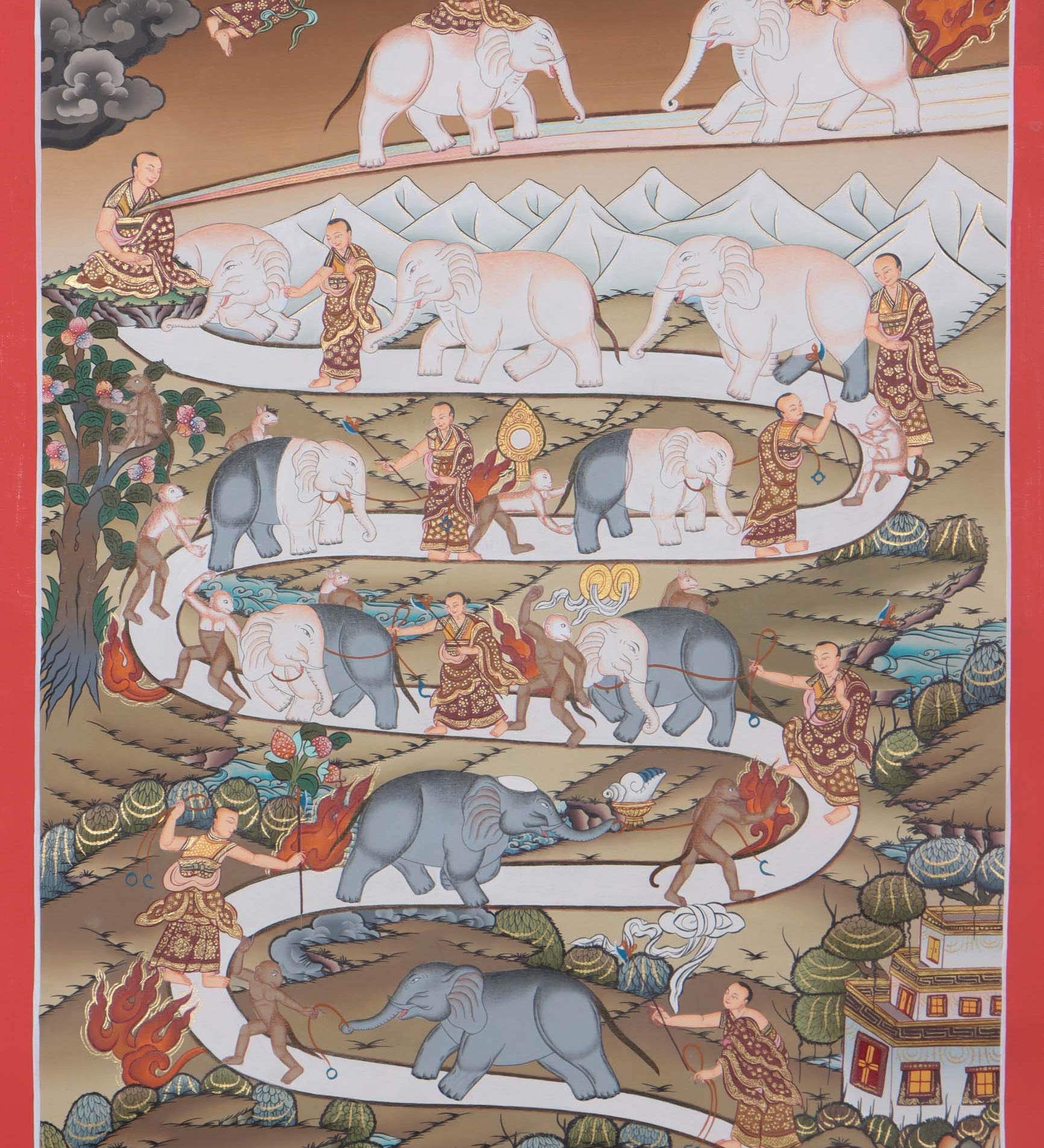 Way to Heaven Thangka Painting - Path to enlightenment - Himalayas Shop 