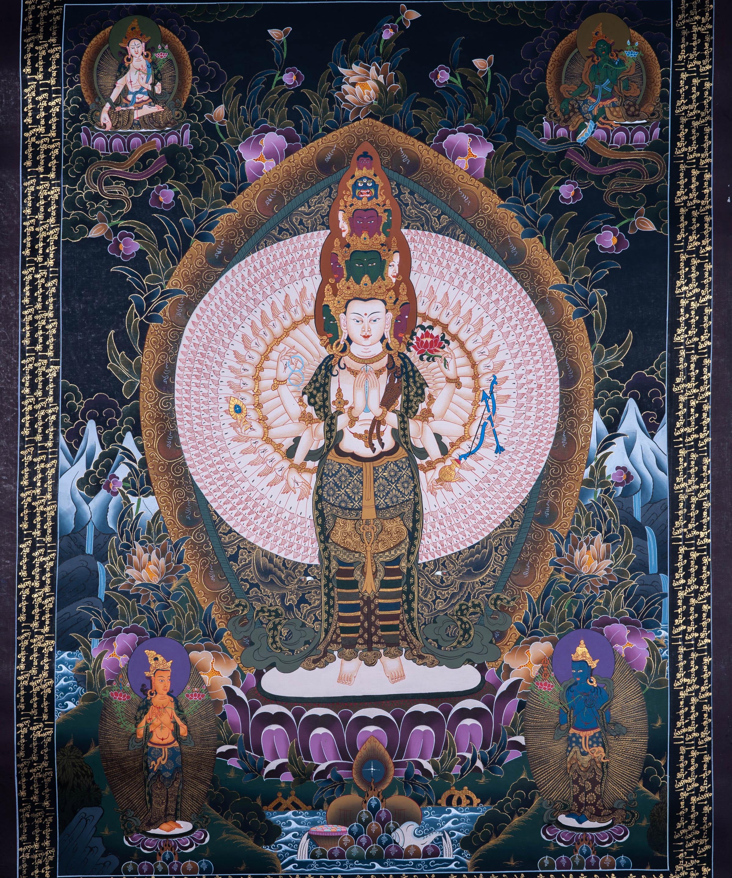 Avalokiteshvara Thangka painting from The Himalayas