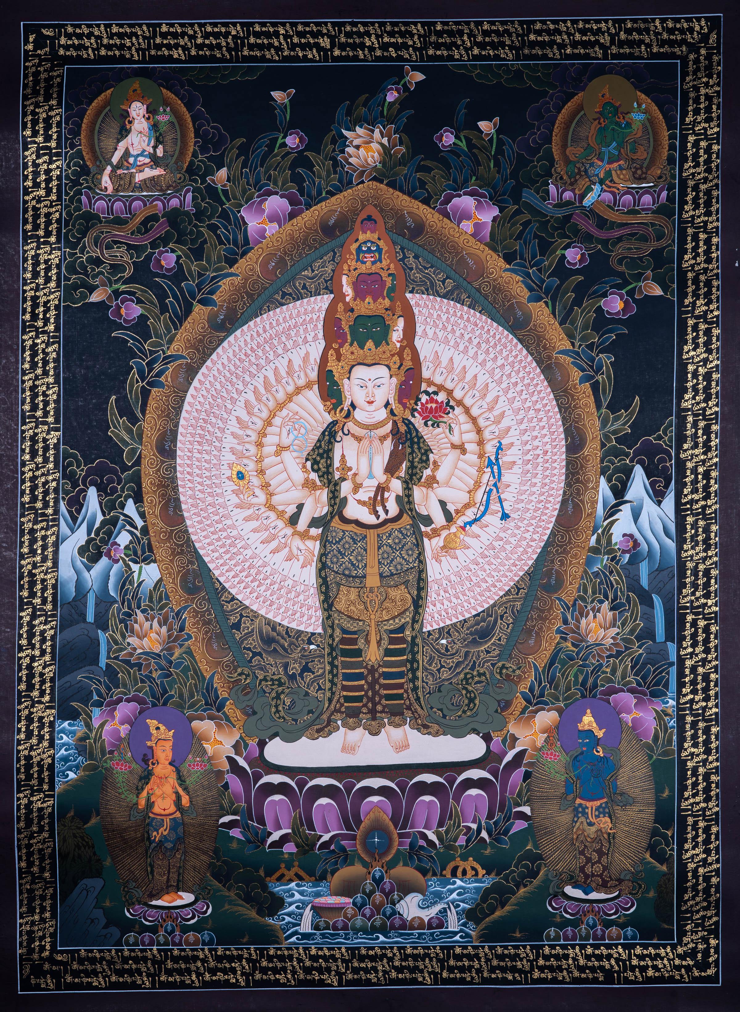 Avalokiteshvara Thangka painting from The Himalayas