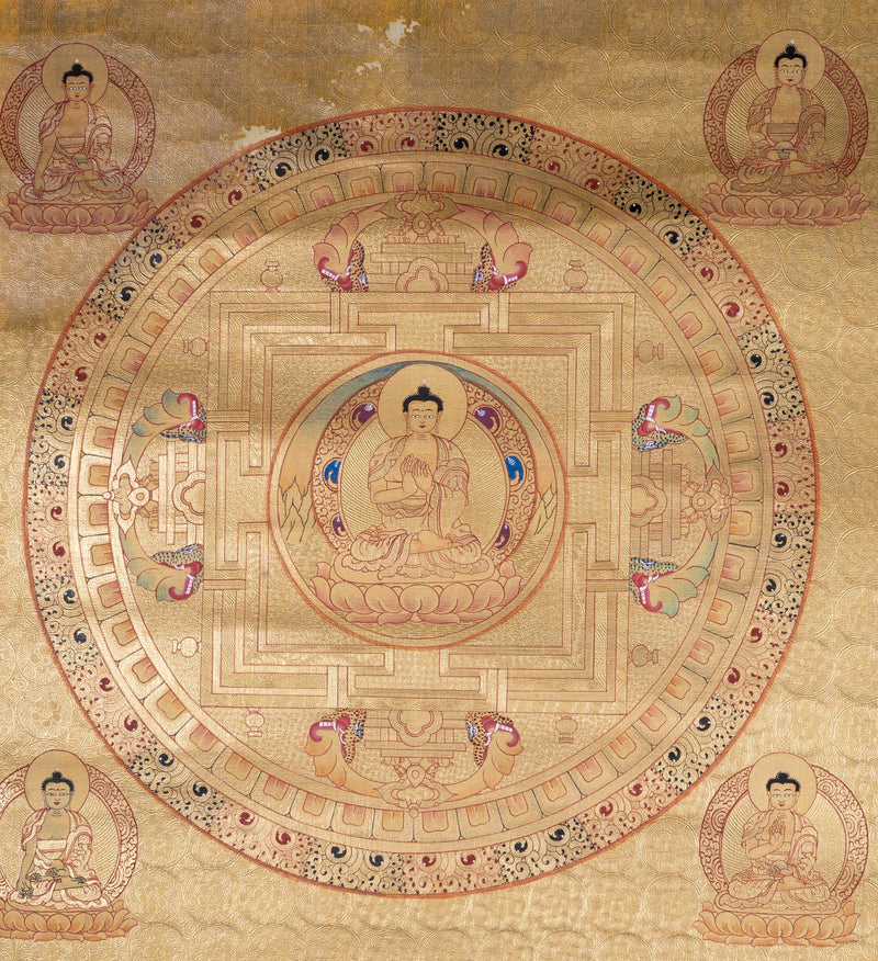 5 Buddha Mandala Thangka art - Himalayas Shop