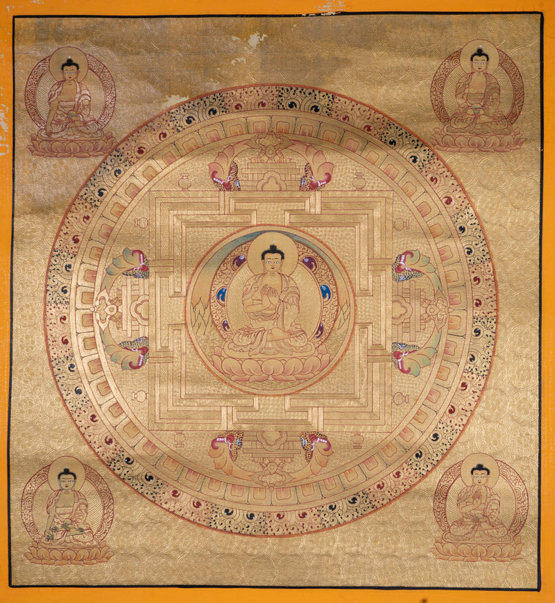 5 Buddha Mandala Thangka art - Himalayas Shop