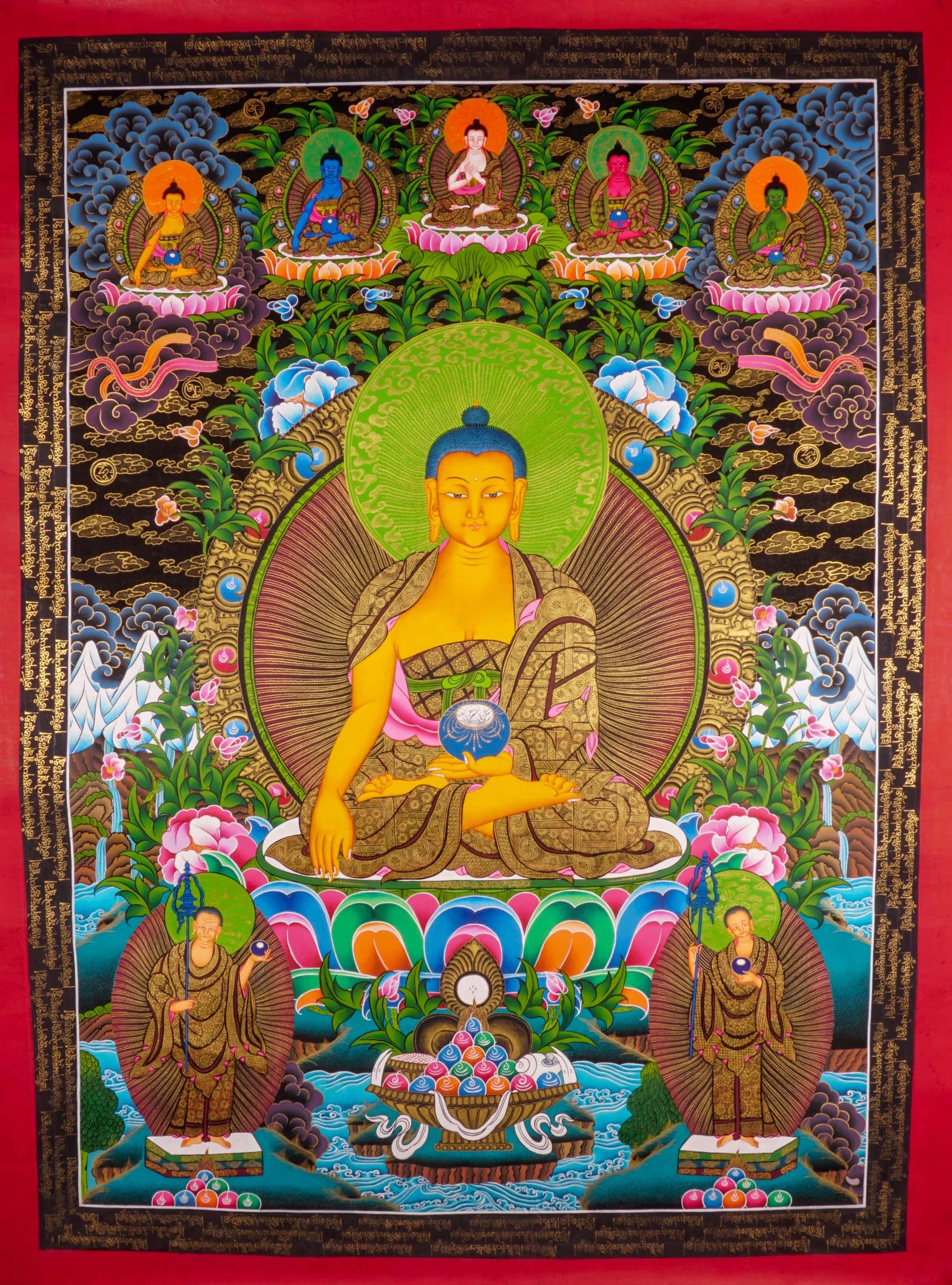 This is a high quality Buddha thangka art on canvas by our artisian