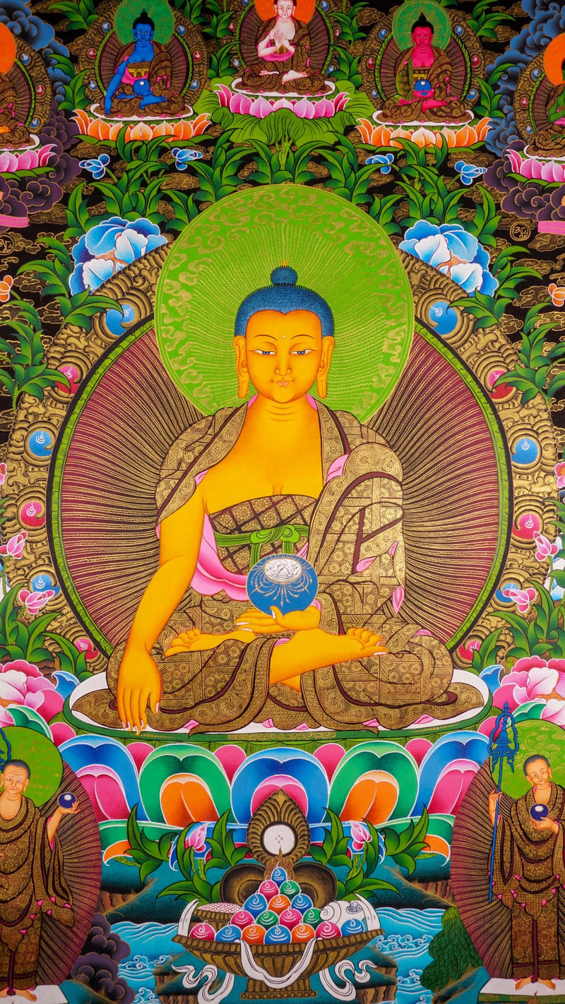 This is a high quality Buddha thangka art on canvas by our artisian