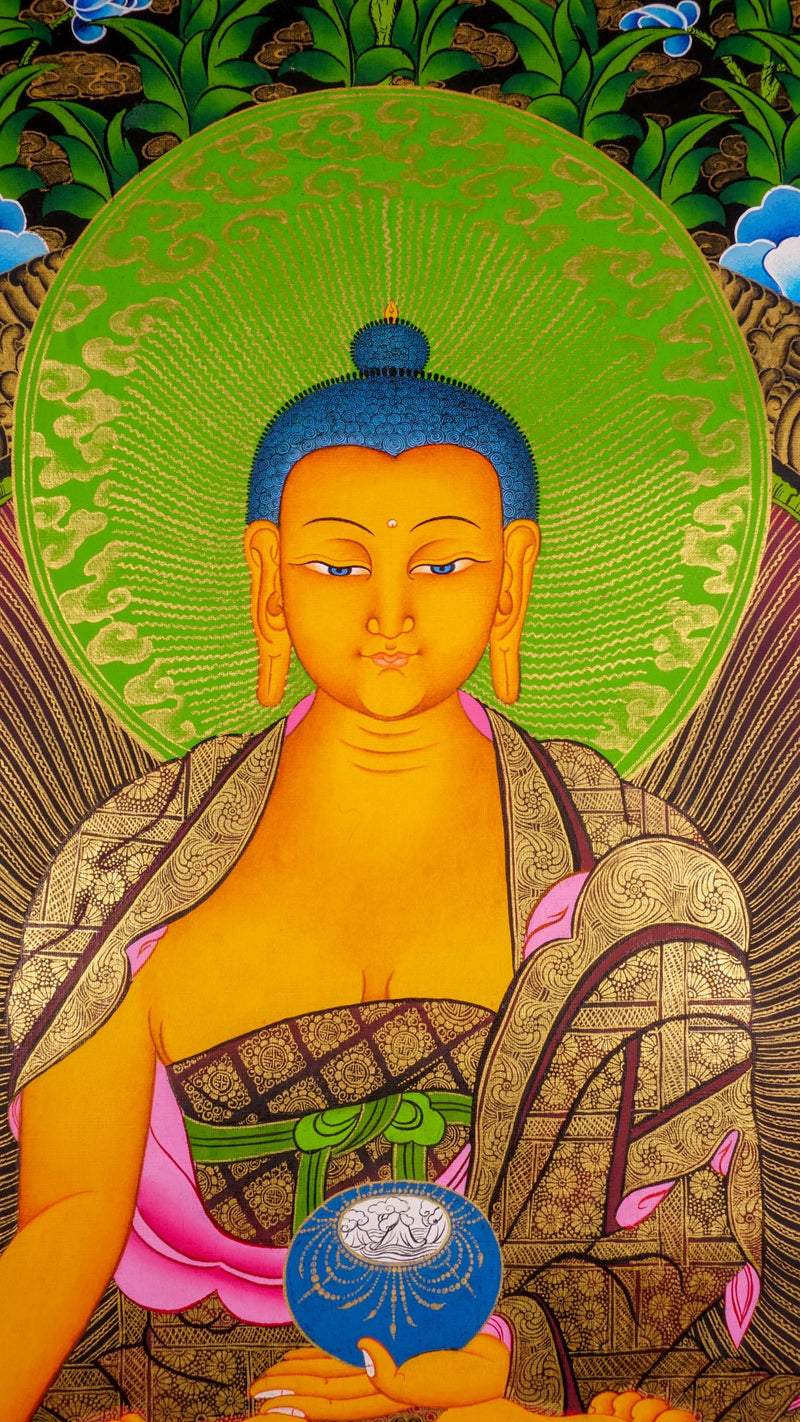 This is a high quality Buddha thangka art on canvas by our artisian