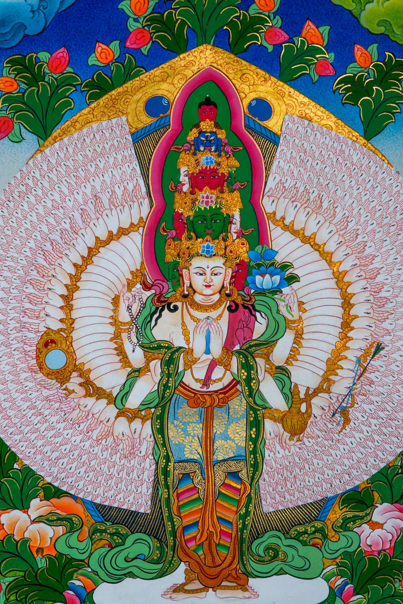 1000 Armed Avalokiteshvara Thangka Painting - Himalayas Shop