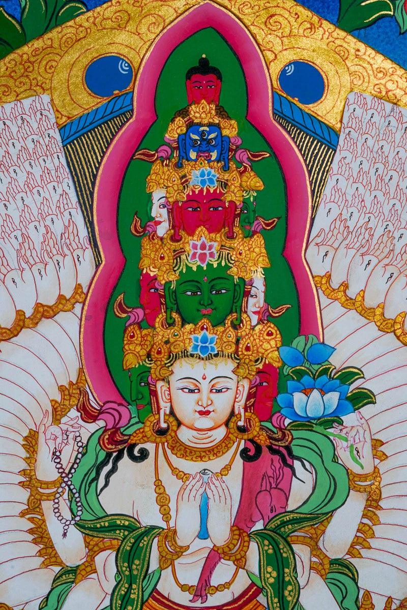1000 Armed Avalokiteshvara Thangka Painting - Himalayas Shop